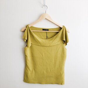*NWT* Pierri New York Mustard Yellow Sleeveless Collared Blouse